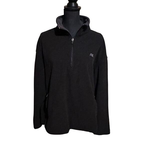 New Balance Black Quarter Zip Fleece Jacket Pullover Men's L Large - Picture 1 of 8